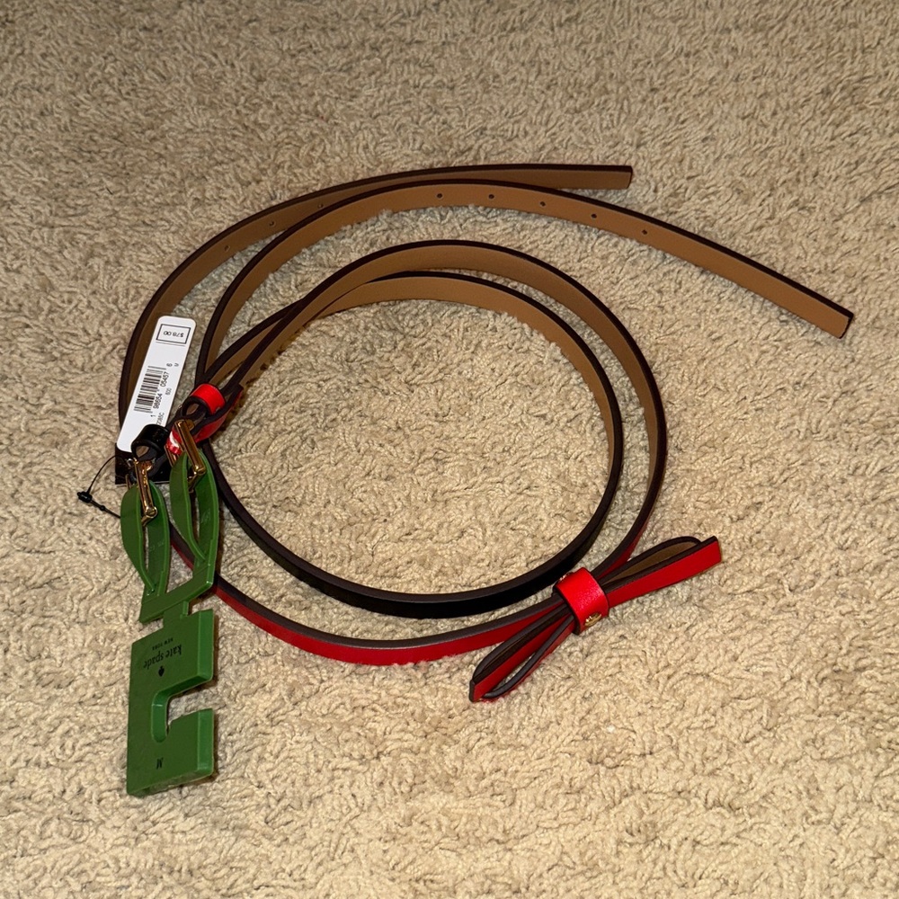 kate spade Red and Black Slim Belts